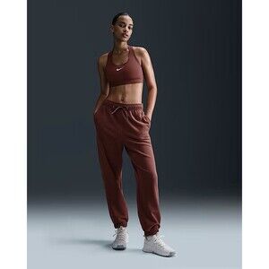 Nike Therma-FIT One Loose Fleece Pants Red Sepia Pale Ivory Size Large